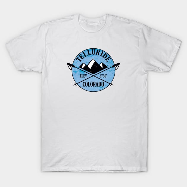 Telluride Colorado Skiing Ski Snowboarding T-Shirt by heybert00